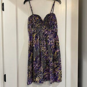 Parker silk patterned mini dress, S